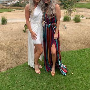 Vici multicolored maxi dress with double slits